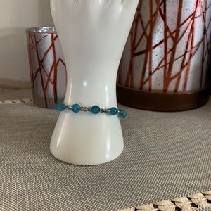 Handmade Blue Agate Stretch Bracelet